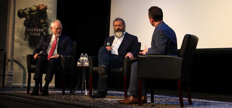 <em>Hacksaw Ridge</em>: Mel Gibson and Robert Schenkkan at the Sheen Center